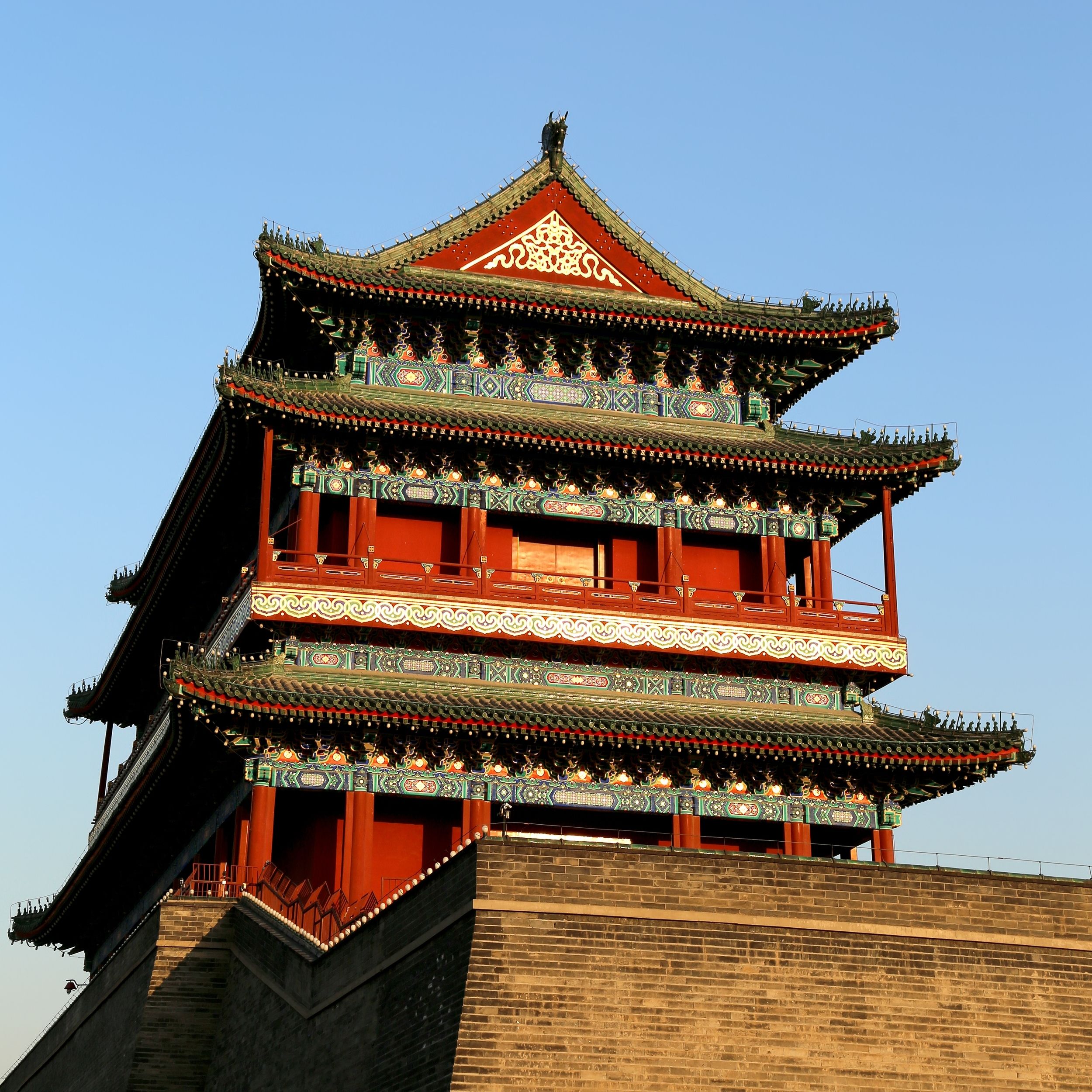 Vue de Pékin avec un monument emblématique